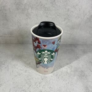 Starbucks 12 oz Ceramic Mug - World Map Watercolor Shelby Kregal 2015 Edition